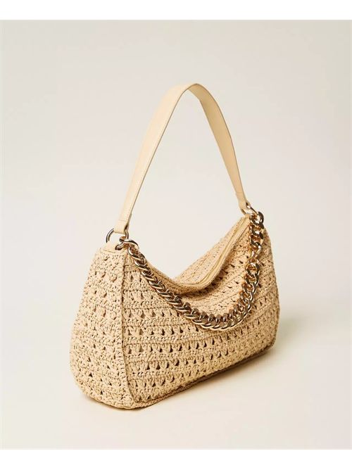 Borsa Hobo Grande in Rafia Crochet con catena Liliane Twinset TWINSET | 261TD808000193