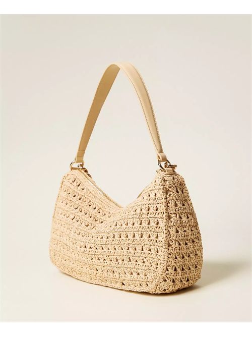 Borsa Hobo Grande in Rafia Crochet con catena Liliane Twinset TWINSET | 261TD808000193