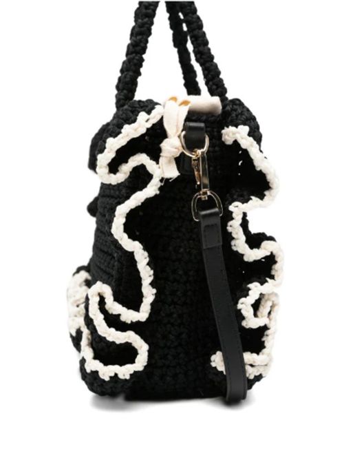 Borsa LaCorolle Bag media in tessuto effetto paglia con profilo uncinetto Twinset TWINSET | 261TD829106571