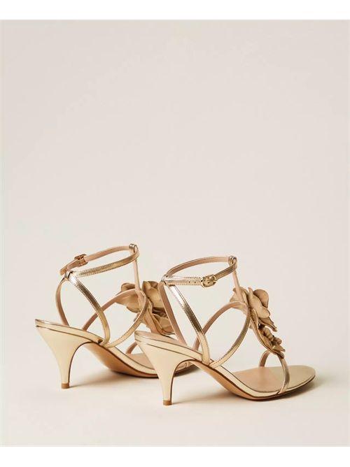 SANDALO IN PELLE  CON FIORE TWINSET TWINSET | 261TGT08210366