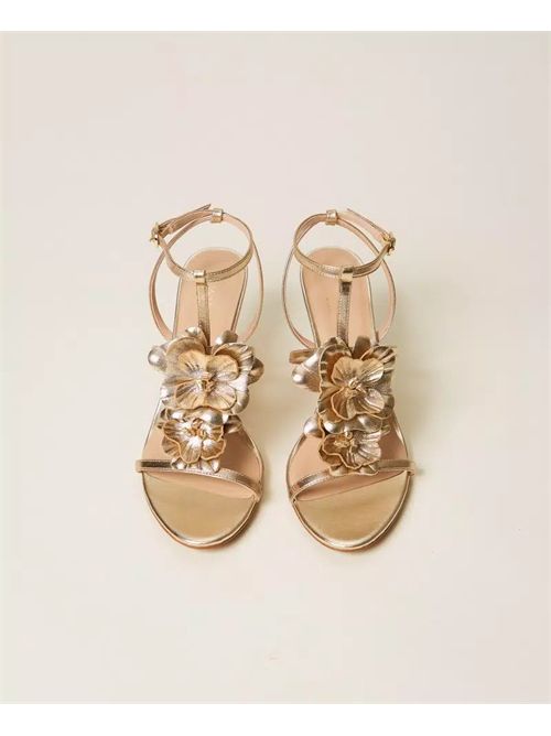 SANDALO IN PELLE  CON FIORE TWINSET TWINSET | 261TGT08210366