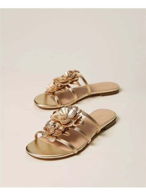 SANDALO BASSO INFRADITO CON FIORE TWINSET TWINSET | 261TGT08410366