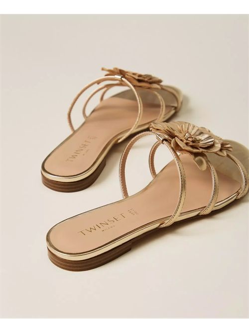 SANDALO BASSO INFRADITO CON FIORE TWINSET TWINSET | 261TGT08410366