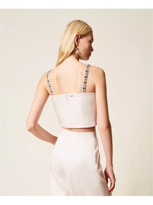 TOP CORTO CON SPALLINI RICAMATI TWINSET TWINSET | 261TP241300006