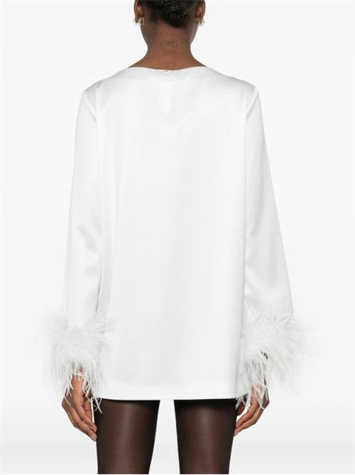 Blusa con dettagli in piume verde acqua TWINSET | 261TP242413162