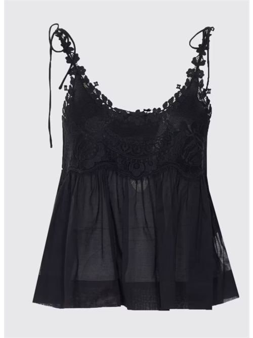 Top in cotone con inserti in pizzo Twinset TWINSET | 261TT214100006