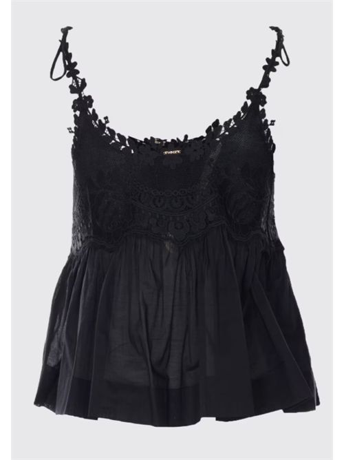 Top in cotone con inserti in pizzo Twinset TWINSET | 261TT214100006