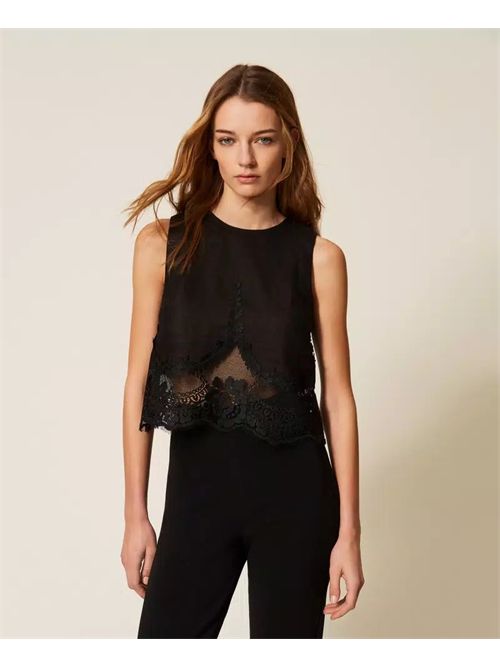 TOP CON PIZZO INTARSIATO TWINSET TWINSET | 261TT218200006