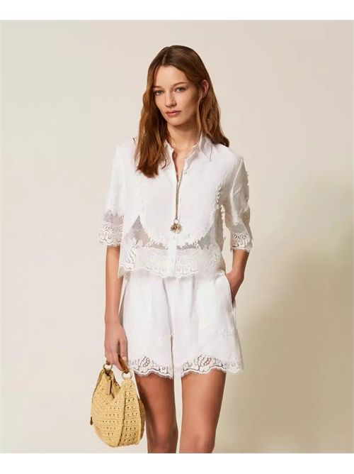 Pantaloncini di lino con pizzo Twinset TWINSET | 261TT218300001