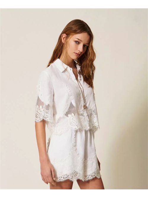 Pantaloncini di lino con pizzo Twinset TWINSET | 261TT218300001