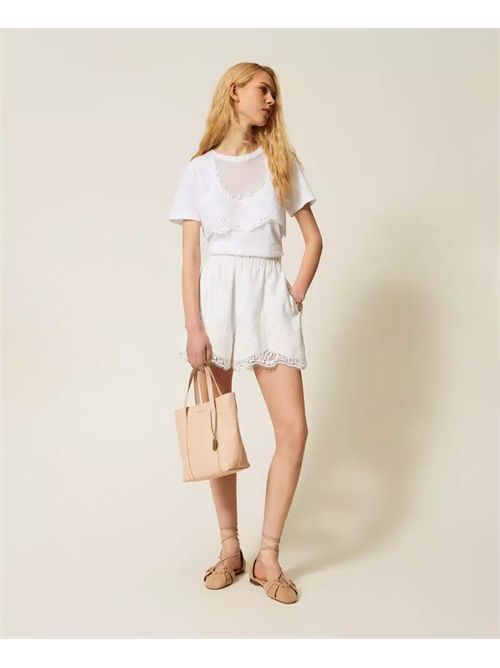 T-shirt trompel'oeil con pizzo Twinset TWINSET | 261TT249000001