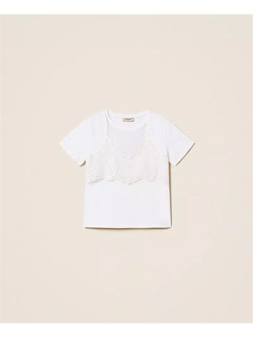 T-shirt trompel'oeil con pizzo Twinset TWINSET | 261TT249000001
