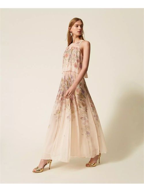 Abito lungo in creponne a fiori Twinset TWINSET | 261TT256013588