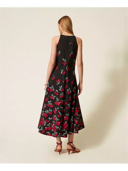 Abito lungo in popeline con stampa di ciliegie Twinset TWINSET | 261TT259113502