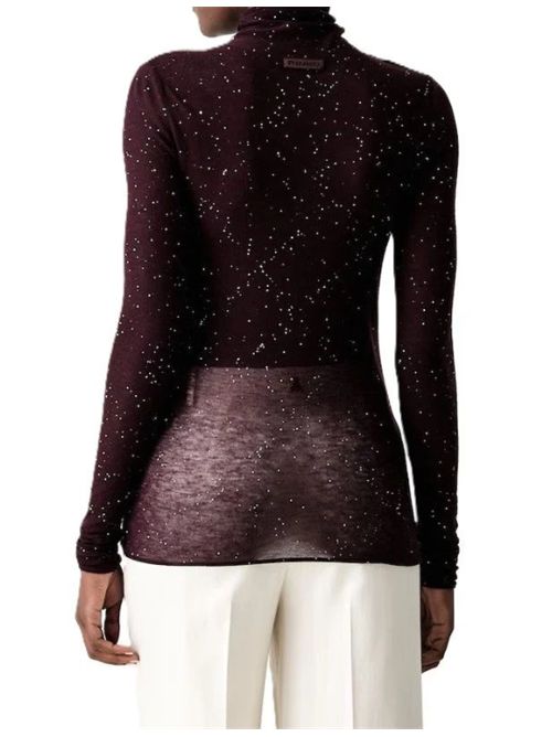 Maglia aderente a collo alto con micro paillettes Moss Pinko PINKO | 105821-A2PMW63