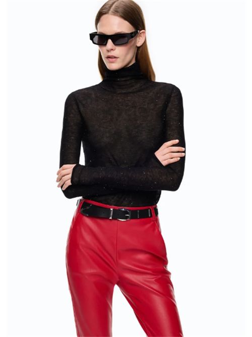 Maglia aderente a collo alto con micro paillettes Moss Pinko PINKO | 105821-A2PMZ99