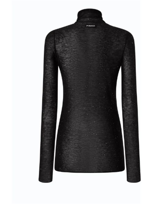 Maglia aderente a collo alto con micro paillettes Moss Pinko PINKO | 105821-A2PMZ99