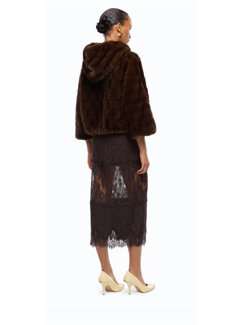 Giacca blouson effetto pelliccia con cappuccio aspen Cadetia Pinko PINKO | 107054-A3C5M11