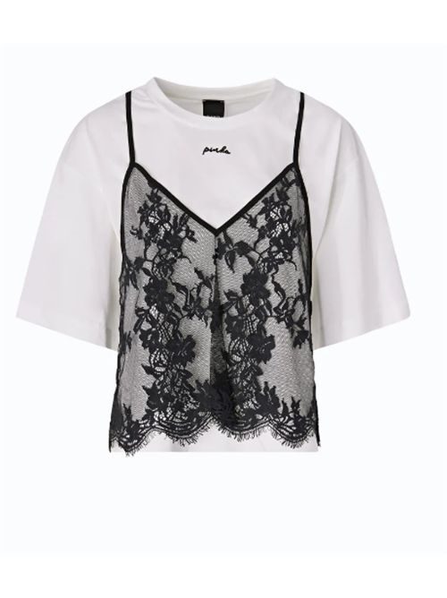 T-shirt con top in pizzo Tulipano Pinko PINKO | 107155-A3FLZZ1