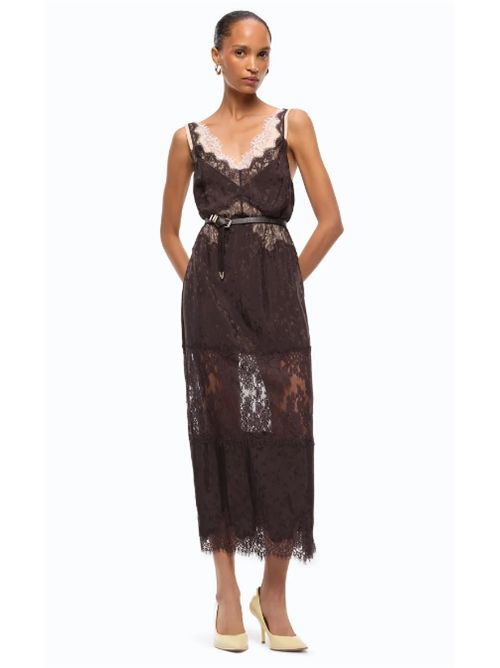 Abito sottoveste midi con fasce in pizzo Aster Pinko PINKO | 107347-A3FCL72