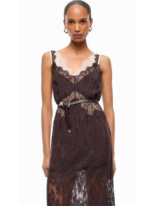Abito sottoveste midi con fasce in pizzo Aster Pinko PINKO | 107347-A3FCL72