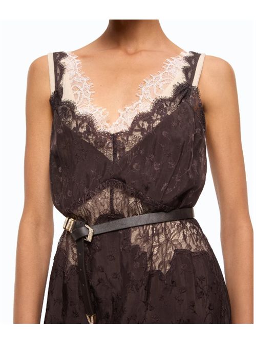 Abito sottoveste midi con fasce in pizzo Aster Pinko PINKO | 107347-A3FCL72