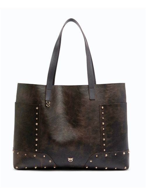 Borsa shopper in pelle color nuvola con applicazioni e borchie Pinko PINKO | 107650-A3MAL64Y