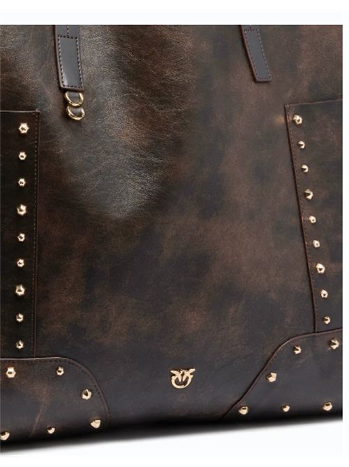 Borsa shopper in pelle color nuvola con applicazioni e borchie Pinko PINKO | 107650-A3MAL64Y