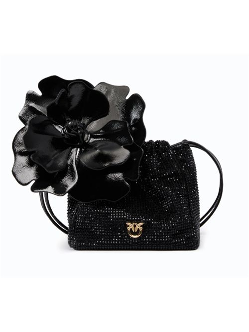 Borsa secchiello a spalla in tessuto full strass con fiore Pouch Flower Pinko PINKO | 107678-A2WFZ99Y
