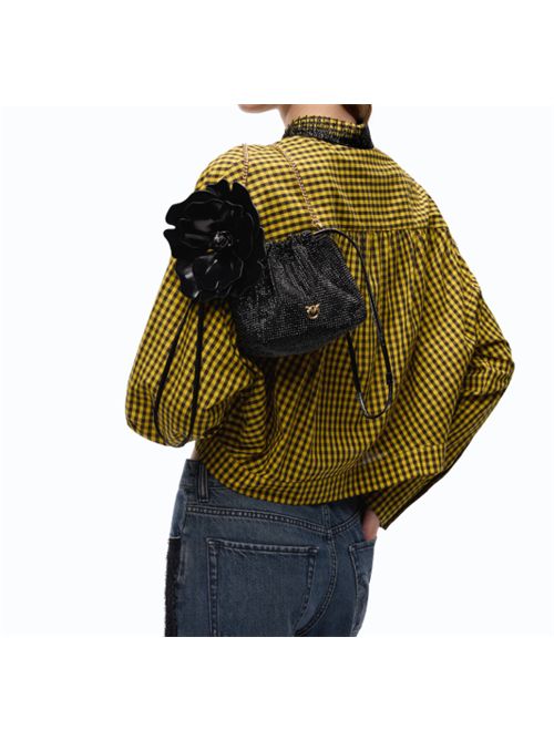 Borsa secchiello a spalla in tessuto full strass con fiore Pouch Flower Pinko PINKO | 107678-A2WFZ99Y