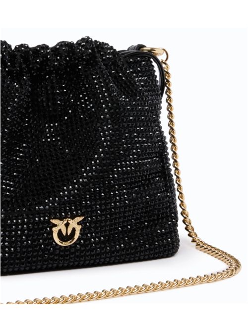 Borsa secchiello a spalla in tessuto full strass con fiore Pouch Flower Pinko PINKO | 107678-A2WFZ99Y