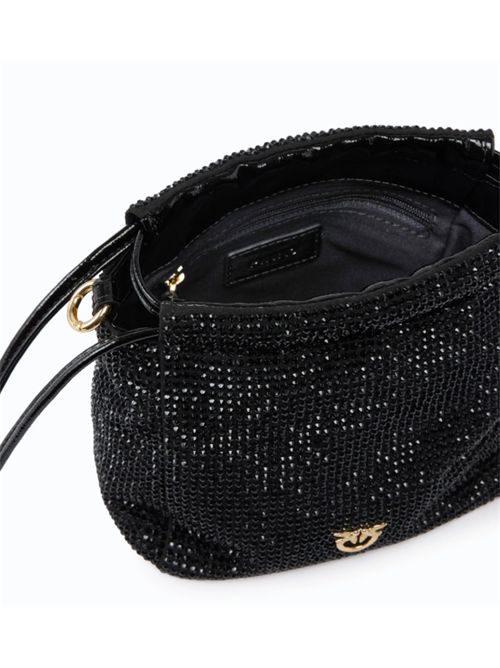 Borsa secchiello a spalla in tessuto full strass con fiore Pouch Flower Pinko PINKO | 107678-A2WFZ99Y