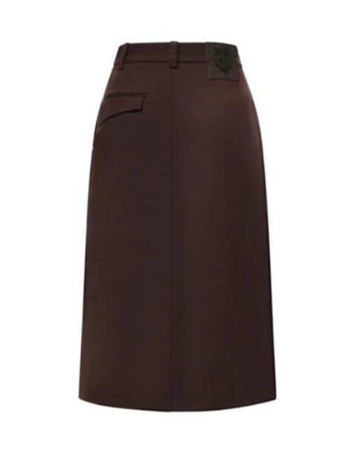 Gonna longuette in diagonale in misto lana Marzemino Pinko PINKO | 107713-A3MSM04