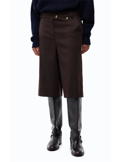 Bermuda in tessuto elasticizzato in diagonale misto lana Merlot PINKO | 107714-A3MSM04