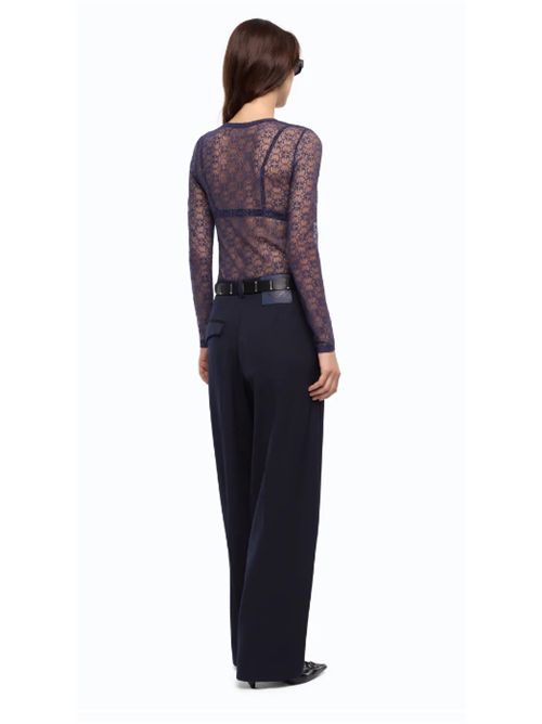 Maglia in pizzo stretch con motivo logo Love Birds Rover Pinko PINKO | 107737-A3MKF92