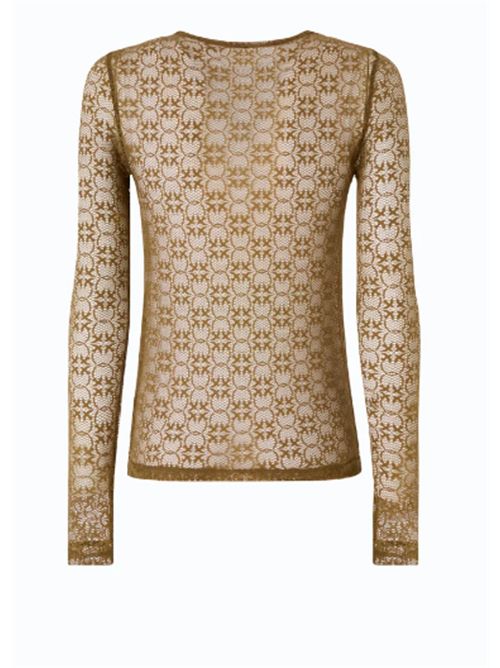 Maglia in pizzo stretch con motivo logo Love Birds Rover Pinko PINKO | 107737-A3MKX24