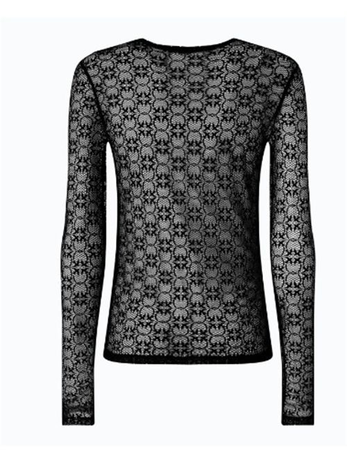 Maglia in pizzo stretch con motivo logo Love Birds Rover Pinko PINKO | 107737-A3MKZ99