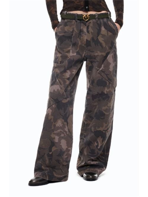 Pantaloni in cotone con motivo camouflage floreale Haiku Pinko PINKO | 107766-A3NZSD3
