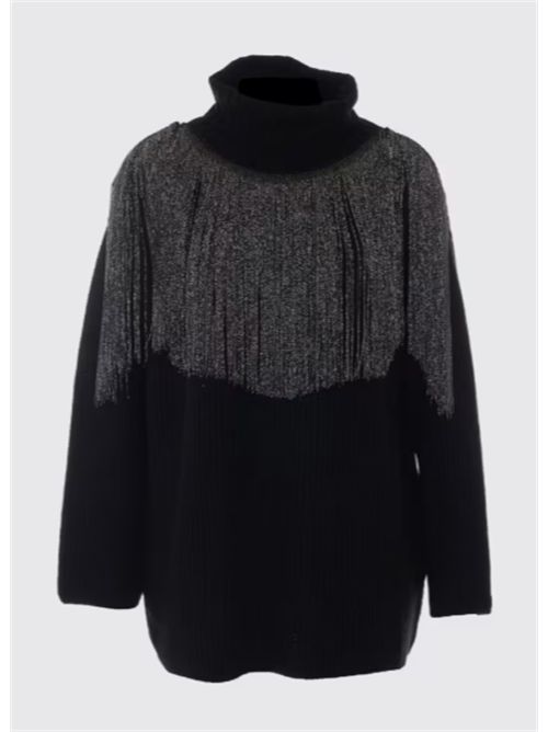 Dolcevita in misto lana con spalle scese e applicazione di frange Camaro Pinko PINKO | 107832-A3ONZ99