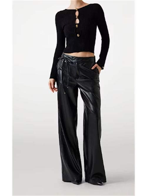 GLADYS LEG PANT PANTALONI WIDE GUESS MARCIANO | 5BGB08-7389AJBLK