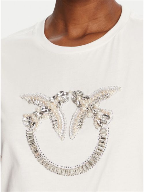 T-shirt logo Love Birds decorato Pinko PINKO | 100535-A2RN-Z05