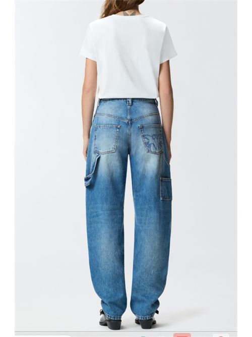 T-shirt con ricamo logo Love Birds in cristalli Pinko PINKO | 103320-A2RN-Z05