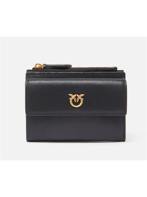 Portafoglio compatto in pelle liscia con logo Pinko PINKO | 103612-A0F1Z99Q