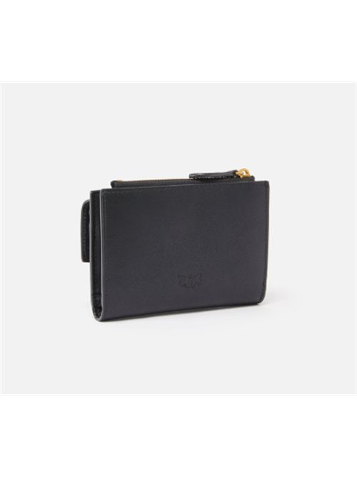 Portafoglio compatto in pelle liscia con logo Pinko PINKO | 103612-A0F1Z99Q