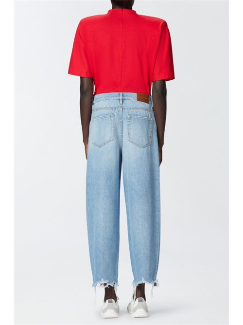 Pantalone Jeans largo con fondo sfrangiato Estelle Egg Pinko PINKO | 103857-A2E5-PJN