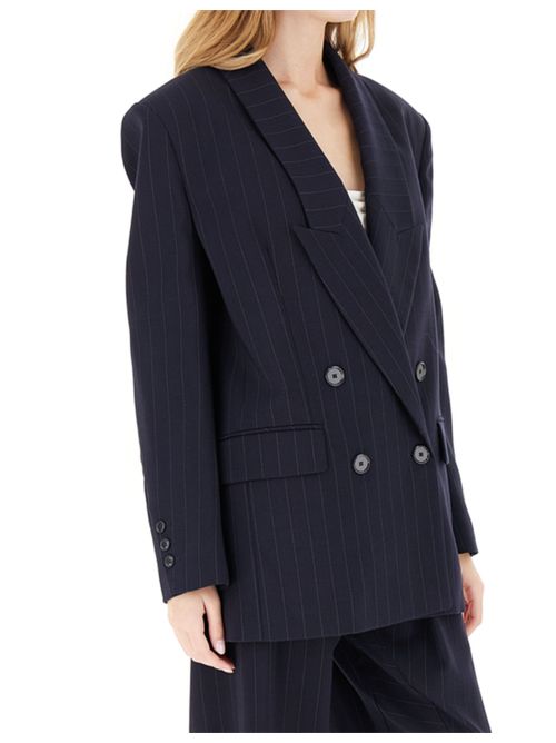 Giacca gessata doppiopetto in lana Rapisardi Pinko PINKO | 104508-A2QYEZ1