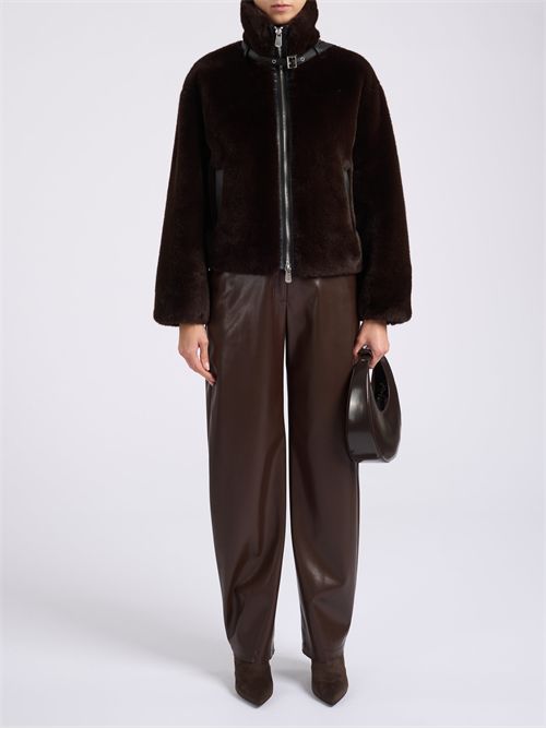 Pantalone Pinko Panino in tessuto spalmato marrone PINKO | 105371-A2P4-M22