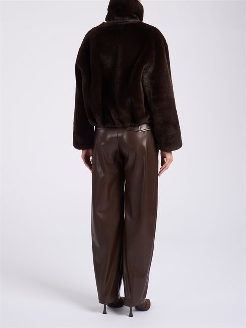 Pantalone Pinko Panino in tessuto spalmato marrone PINKO | 105371-A2P4-M22