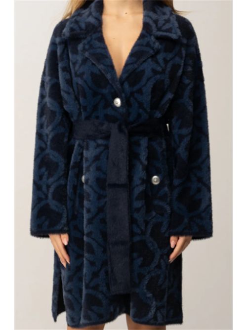 Cappotto effetto velluto jacquard con cintura PINKO PINKO | 105415-A2WYGG1