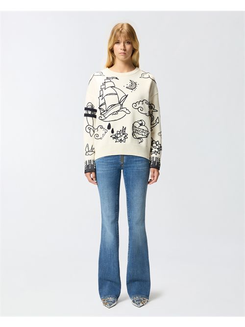 Maglione girocollo con fantasie PINKO PINKO | 105427-A2PKZE1